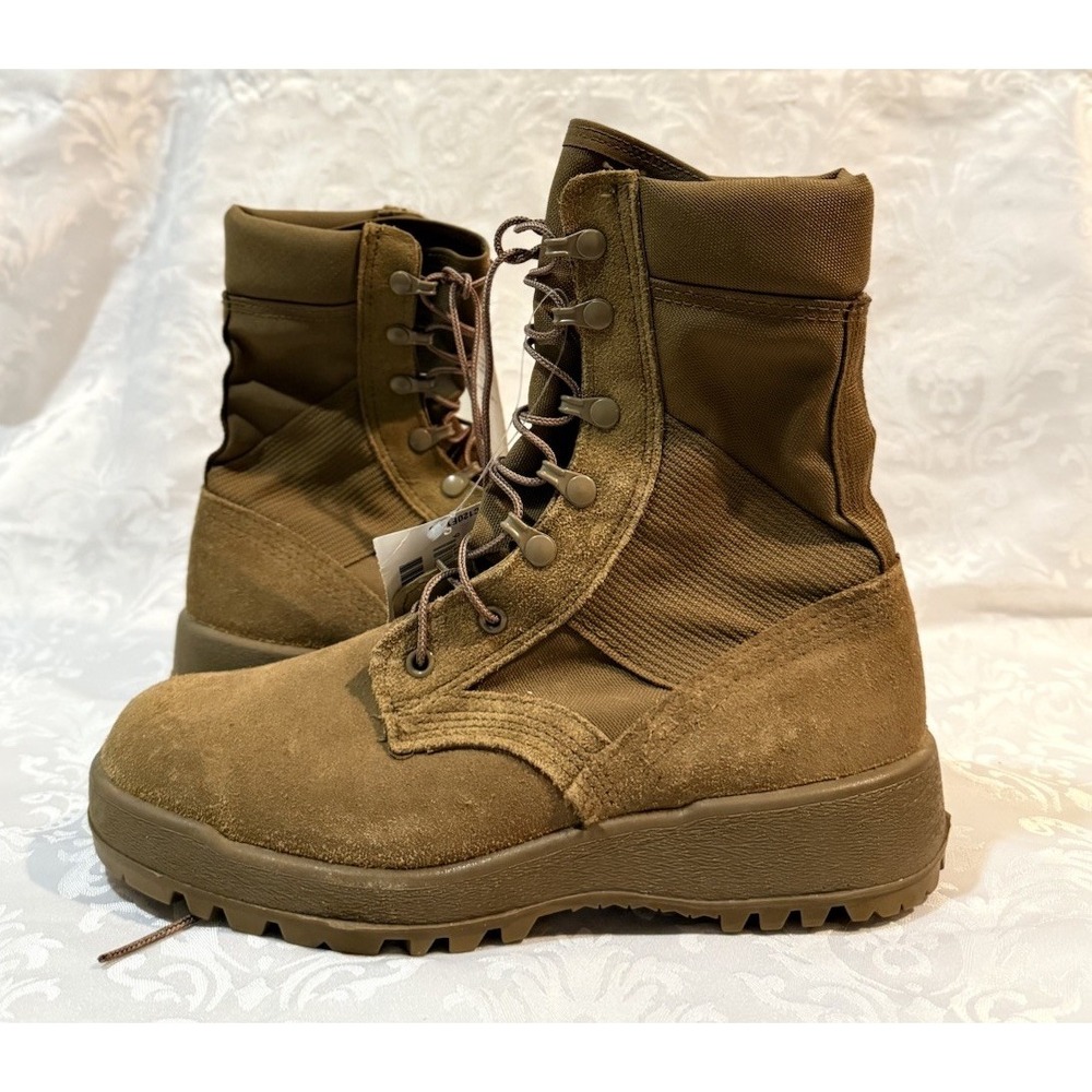 MCRAE MIL-SPEC HOT WEATHER COYOTE VIBRAM SOLE COMBAT BOOTS Size 7.5R